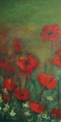 oil painting, poppies 01e