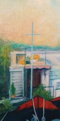 oil painting kew bridge london 1