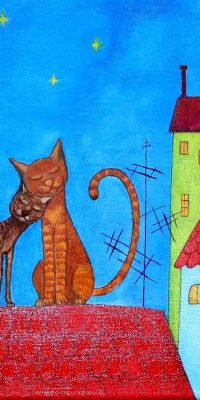 Painting for children Cats 20x60 cm 2009 01