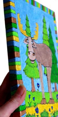 Painting for children Moose 20x30 cm 2016 01
