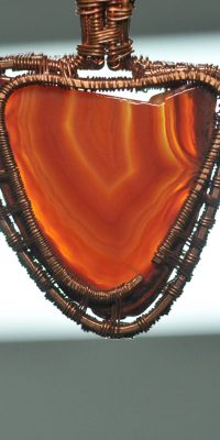 copper pendant wire wrapping with agate 01a