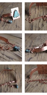 copper bracelet with turquoise howlite 01a