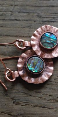copper jewelry with paua shell 01c