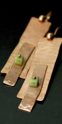 copper bracelet and earrings set 01b