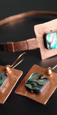 copper bracelet and earrings set 01d