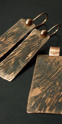 copper bracelet and earrings set 01f