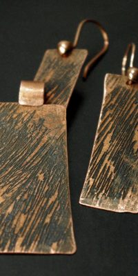 copper bracelet and earrings set 01g