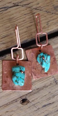 copper bracelet and earrings set 01i