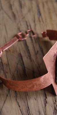 copper bracelet and earrings set 01j