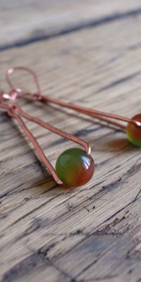 copper earrings with agate 02b
