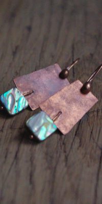 copper earrings with paua shell 02a