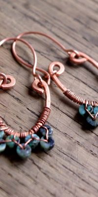 copper earrings with turquoise 02