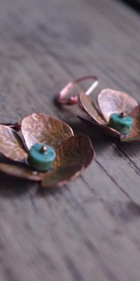 copper earrings with turquoise 02a