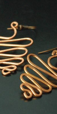 copper snake earrings 01a