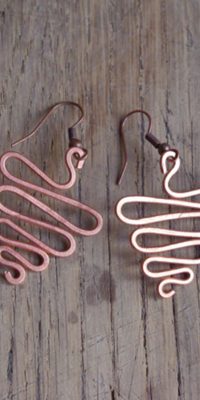 copper snake earrings 01b