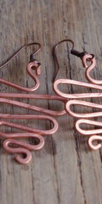 copper snake earrings 01c