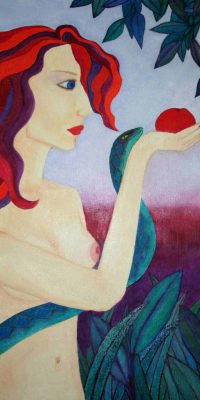oil painting Eve and Adam's apple