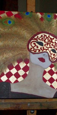 oil painting Venetian mask
